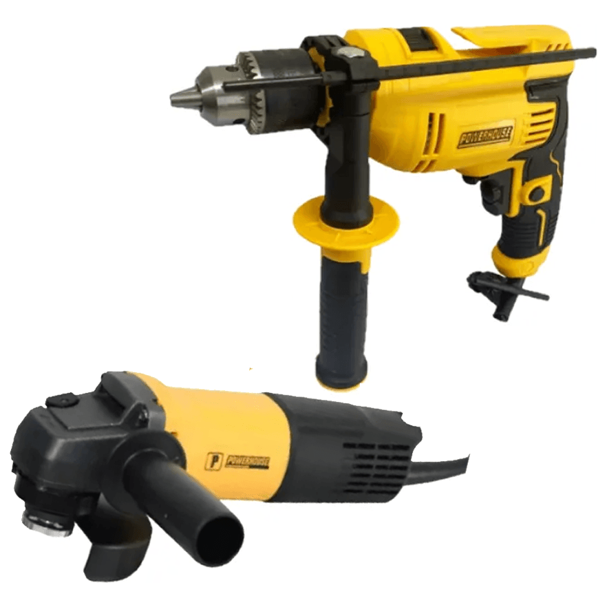 Powerhouse PH-AGID-COMBO650 Angle Grinder and Impact Drill Combo Set - KHM Megatools Corp. Powerhouse PH-AGID-COMBO650 Angle Grinder and Impact Drill Combo Set - KHM Megatools Corp.